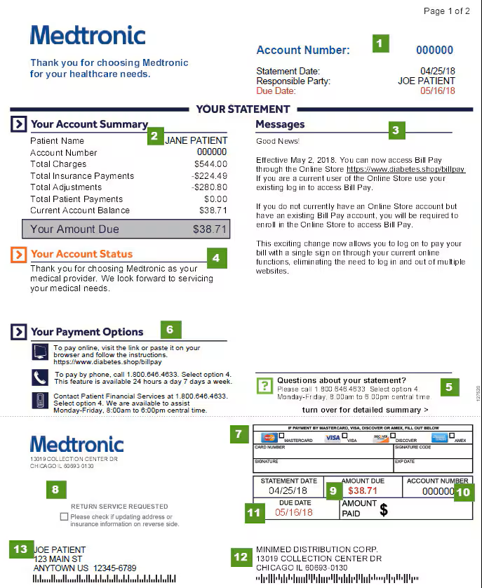 Medtronic bill page 1