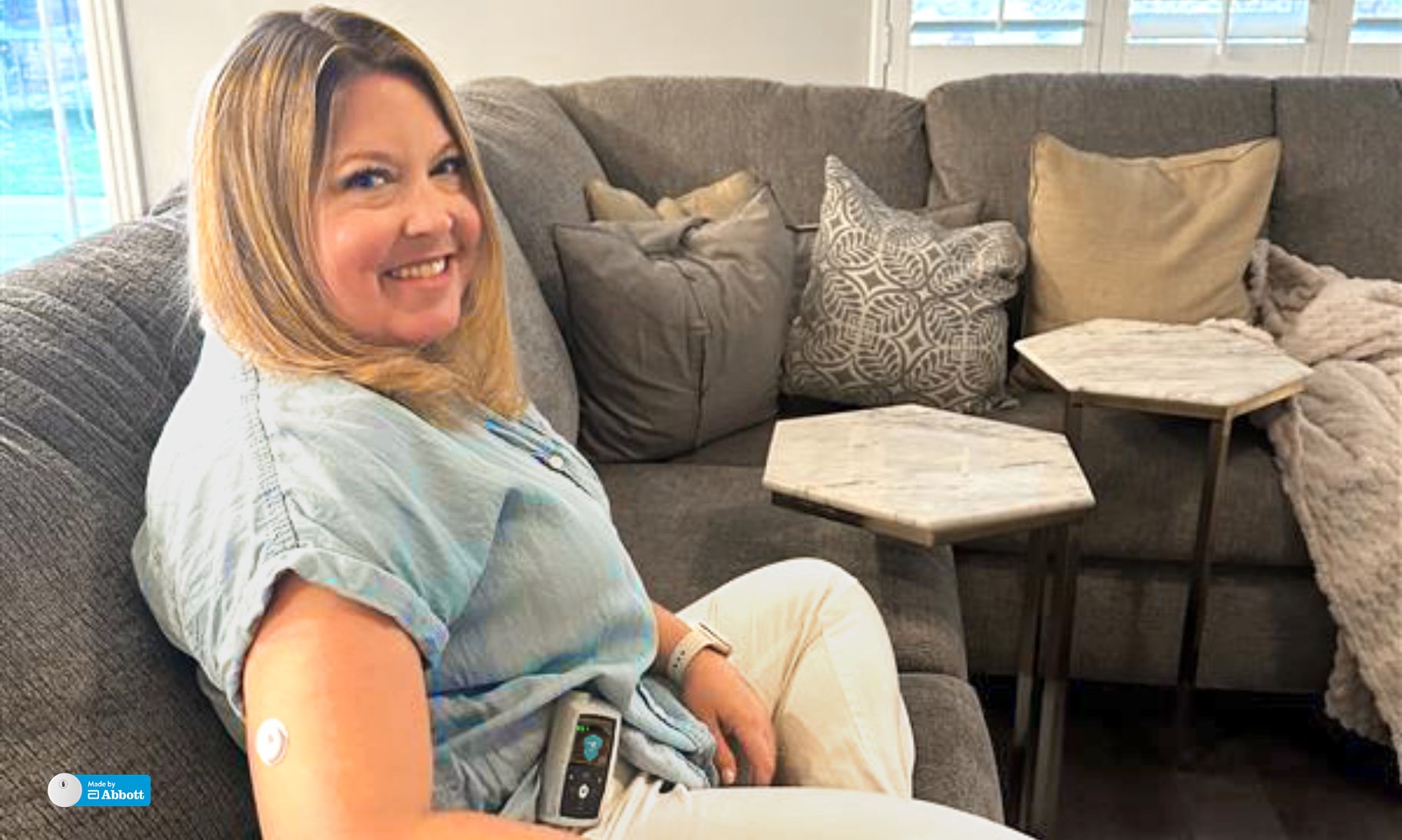 MiniMed Champion Cheryl with Instinct sensor