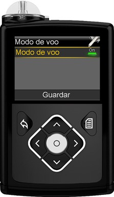 Tela do modo de voo da bomba MiniMed 640G