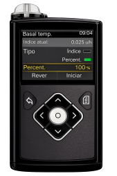 640g insulin pump basal temp percentage