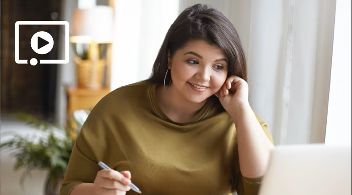 Woman looking at a laptop