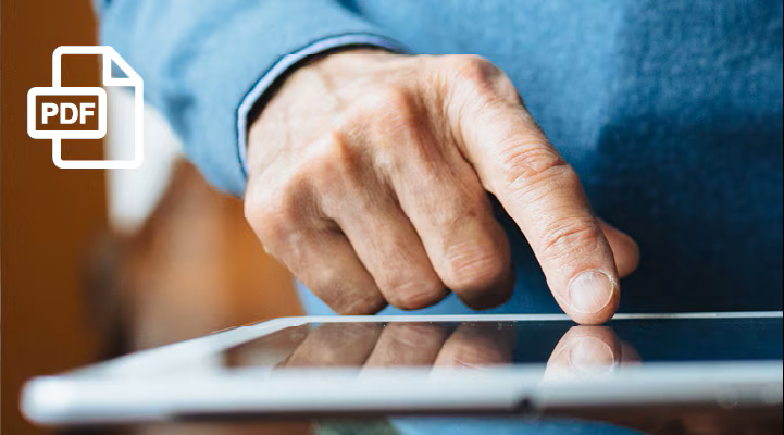 A finger touching a tablem