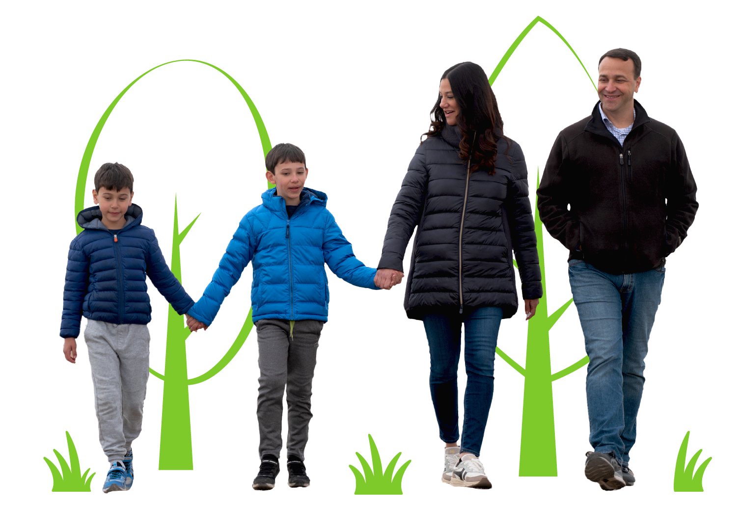 MiniMed Champion Jacob and family with graphic trees