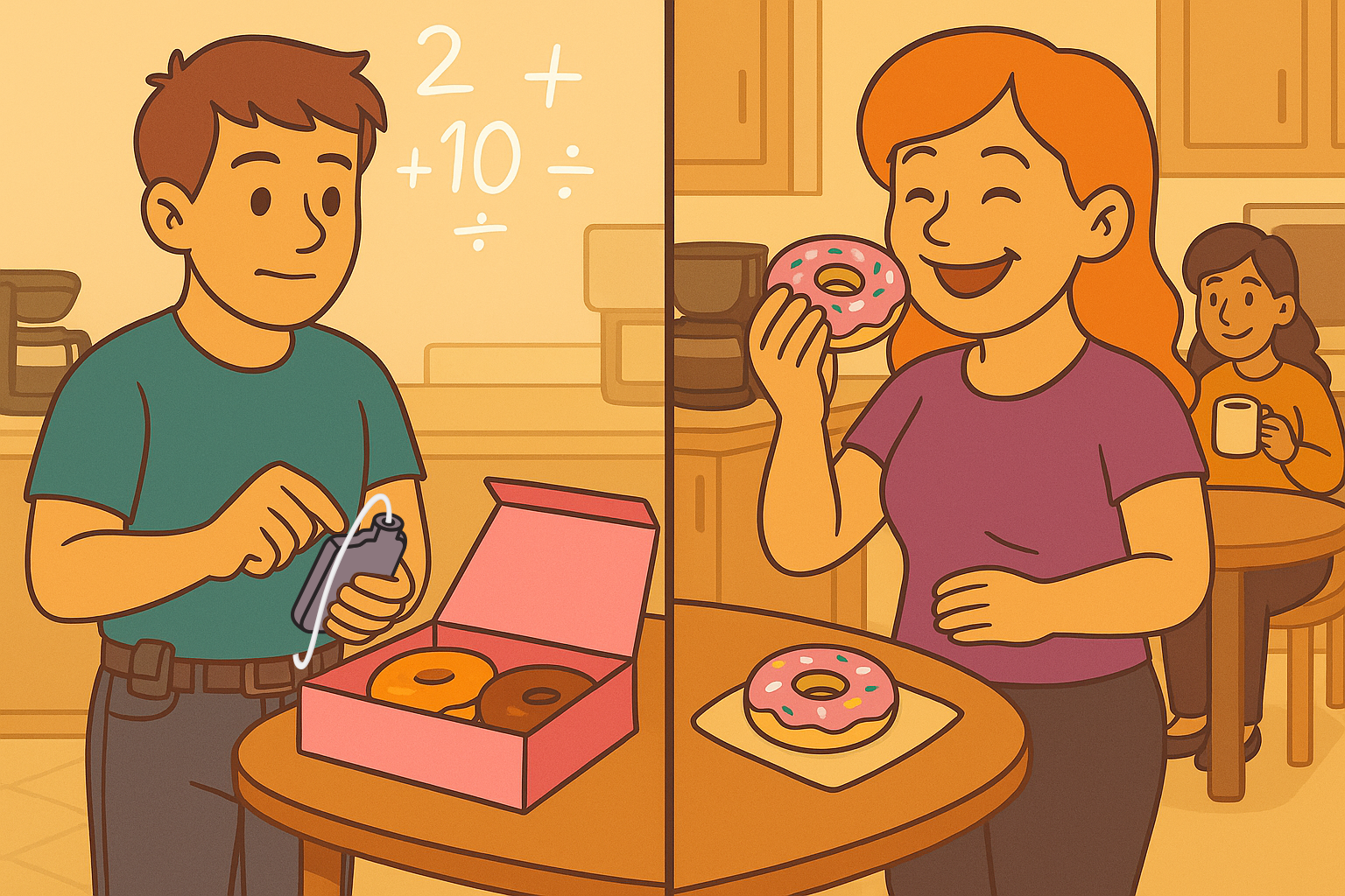 AI generated - edited - Person with diabetes versus person without 