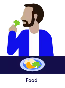 Diabetes illustration person eating food