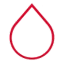 Red blood drop outline icon