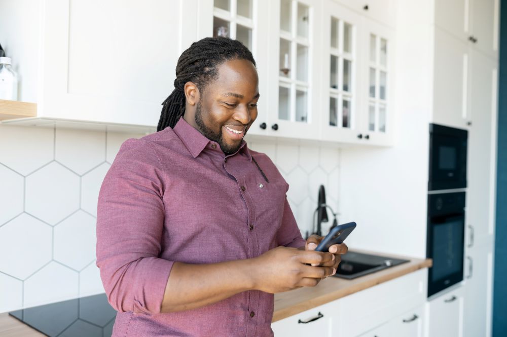 Person using a smartphone for communication