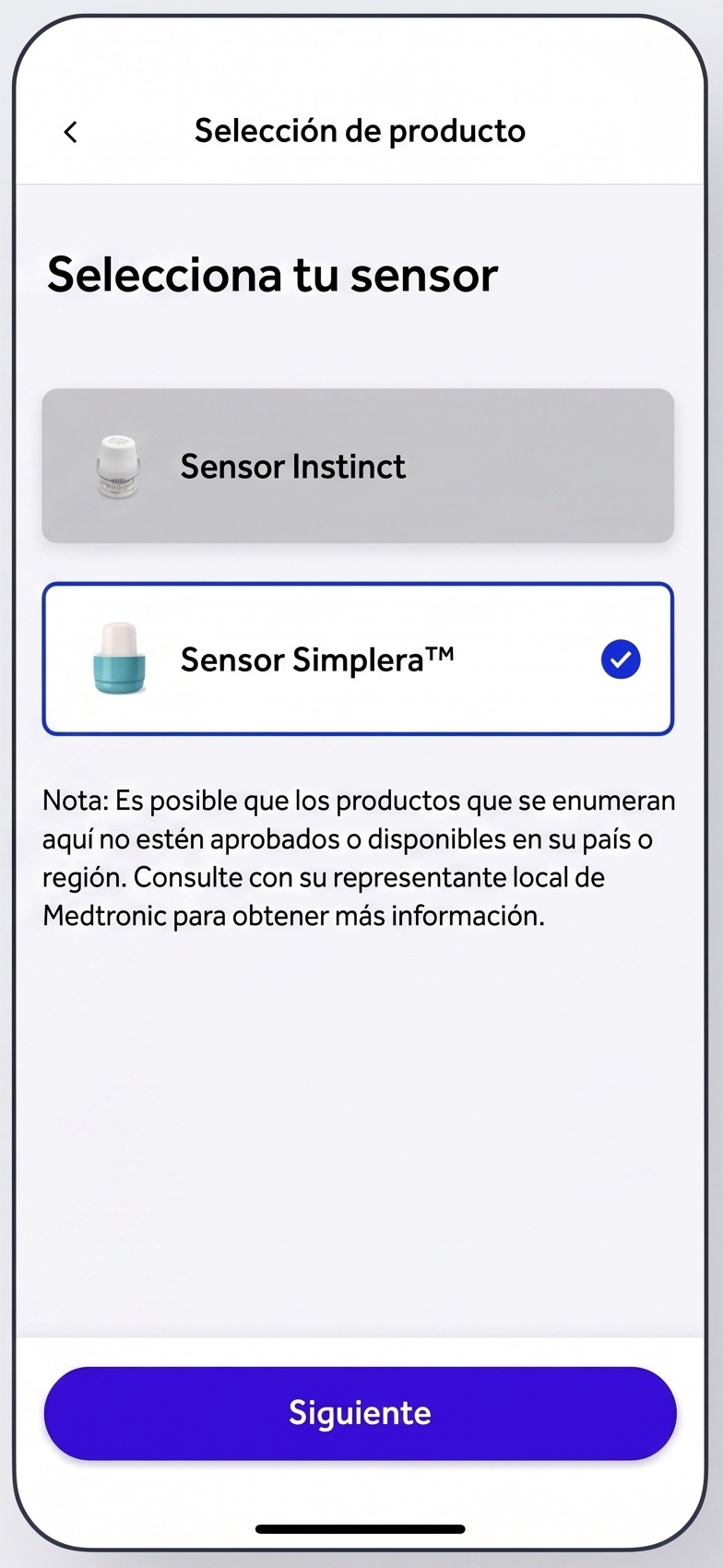 graphico del pantalla de inicio sensor Simplera