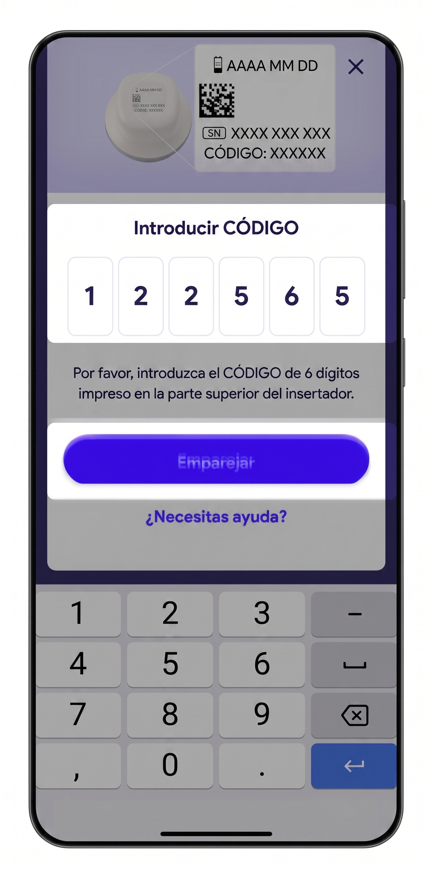 graphico del pantalla de inicio sensor Simplera