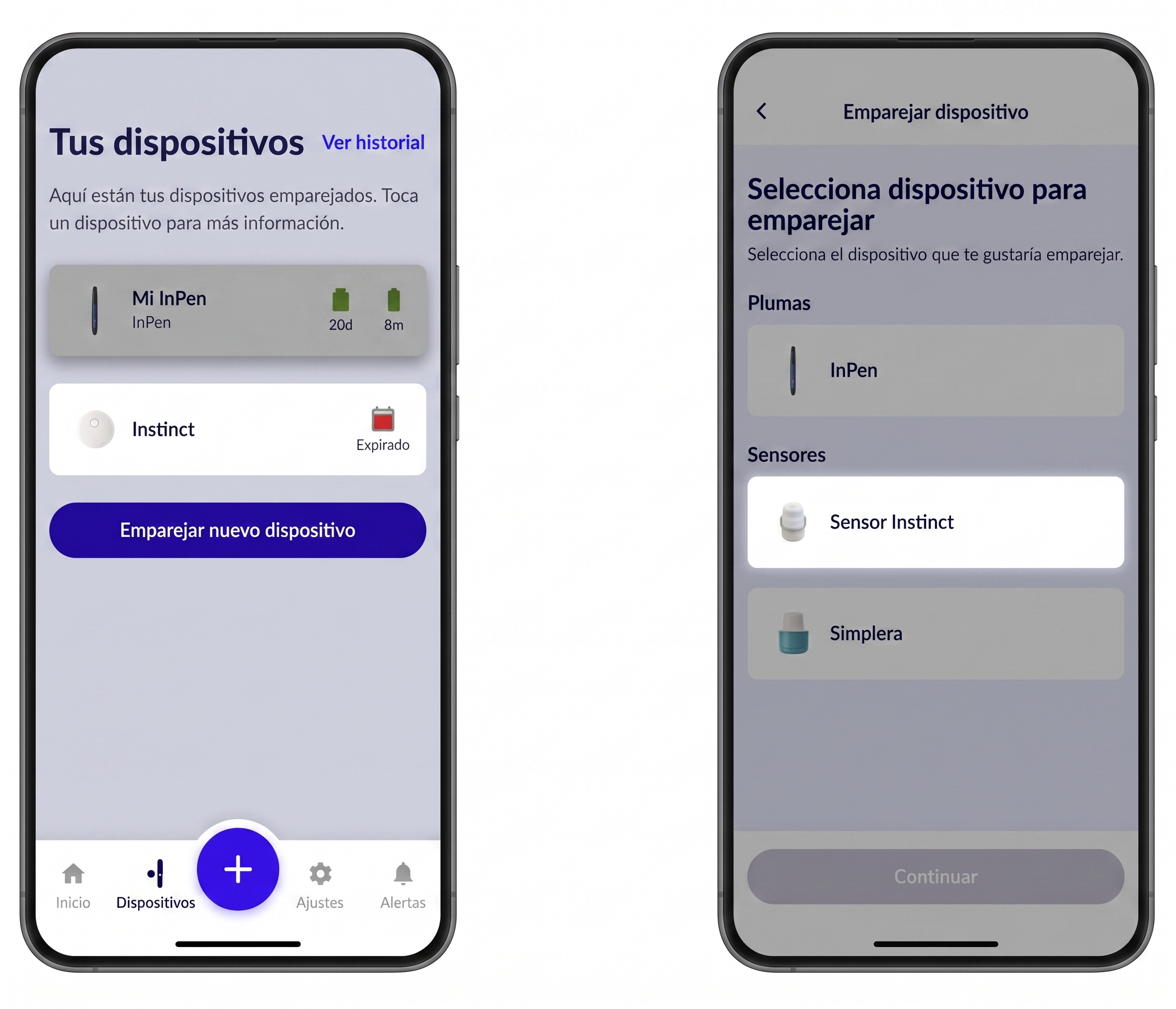 grafico del Pantalla de inicio de configuración inicial de Instinct