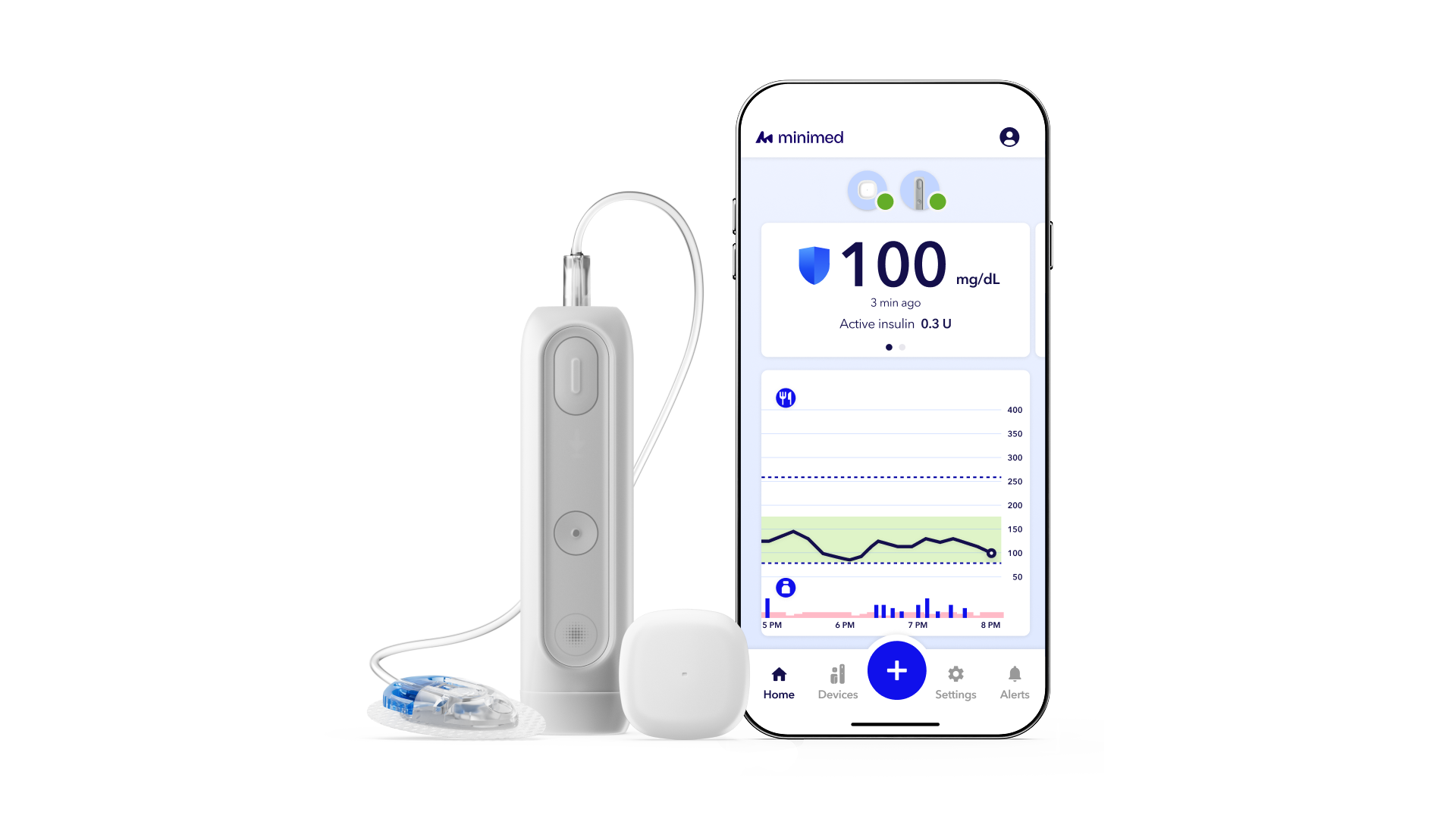 MiniMed Flex pump and smartphone