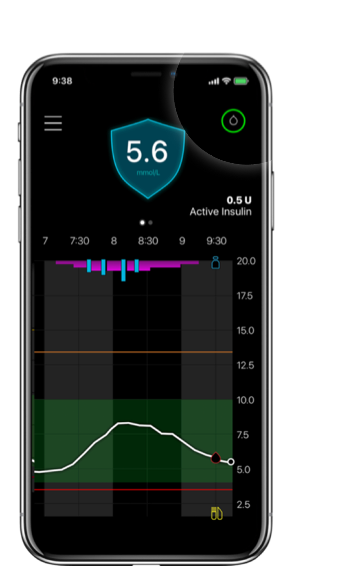 MiniMed mobile app screen