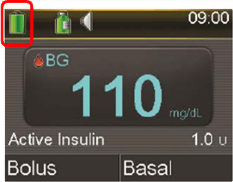 Example of Battery Icon on Pump Home Screen Status Bar