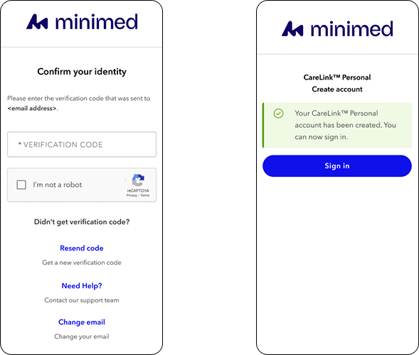 carelink-create-verify-account-screen
