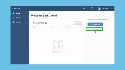 carelink-uploader-installer-dashboard-screen