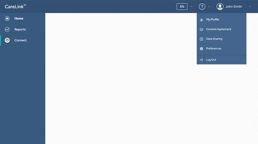 carelink-using-menu-dropdown-visible
