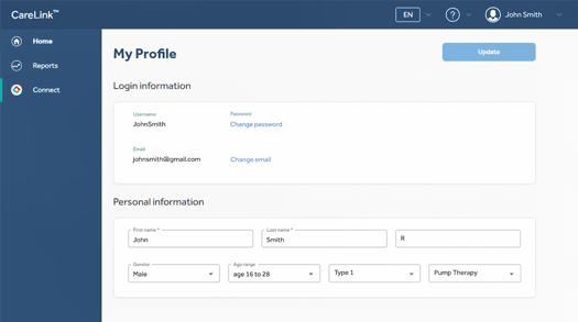 carelink-using-my-profile-screen