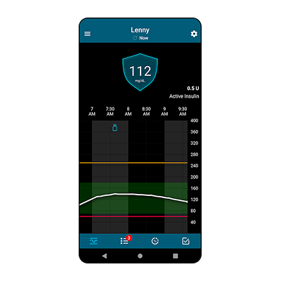 CareLink Connect mobile app screen