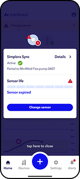 Your Devices screen Simplera Sync highlighted