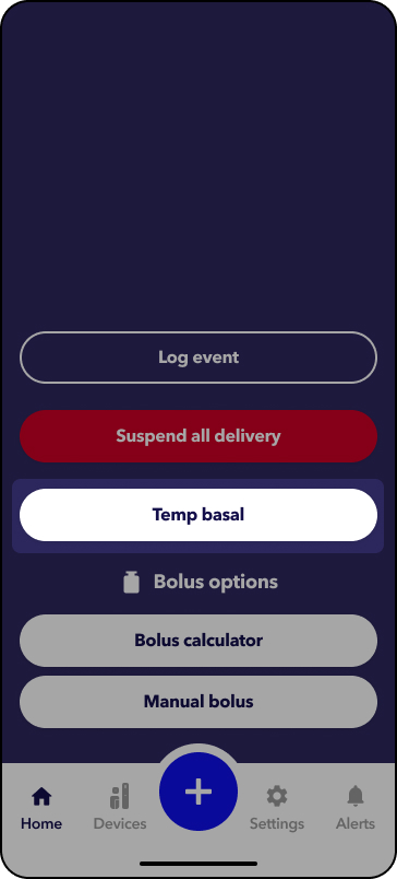 MiniMed app screens