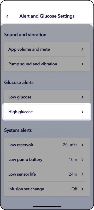 MiniMed app screens