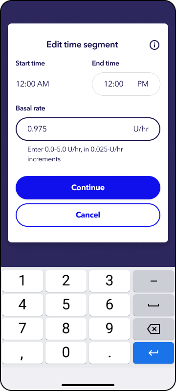MiniMed app screens