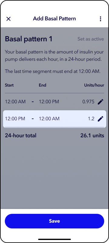 MiniMed app screens