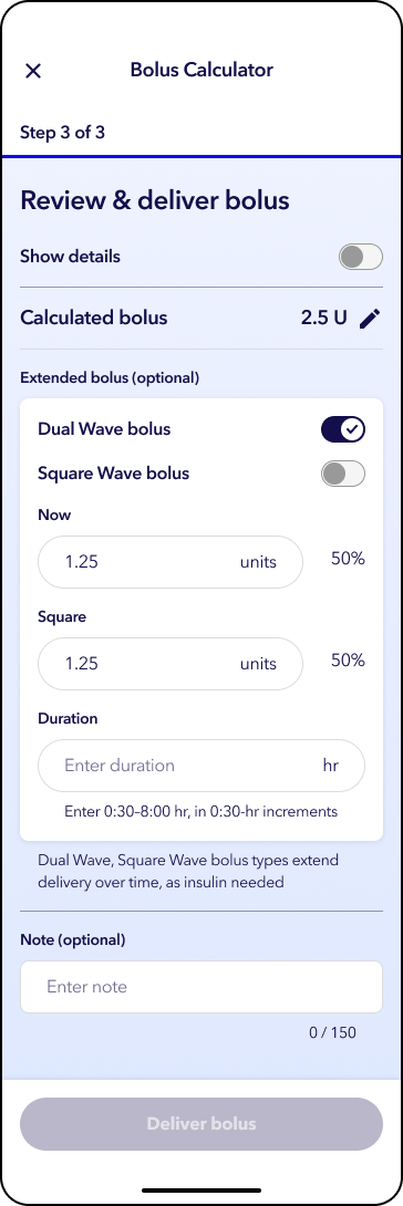 MiniMed app screens