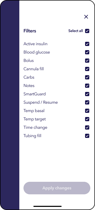 MiniMed app screens