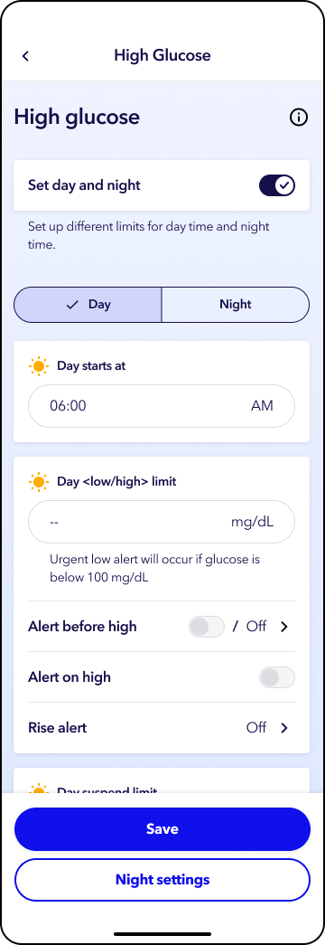MiniMed app screens