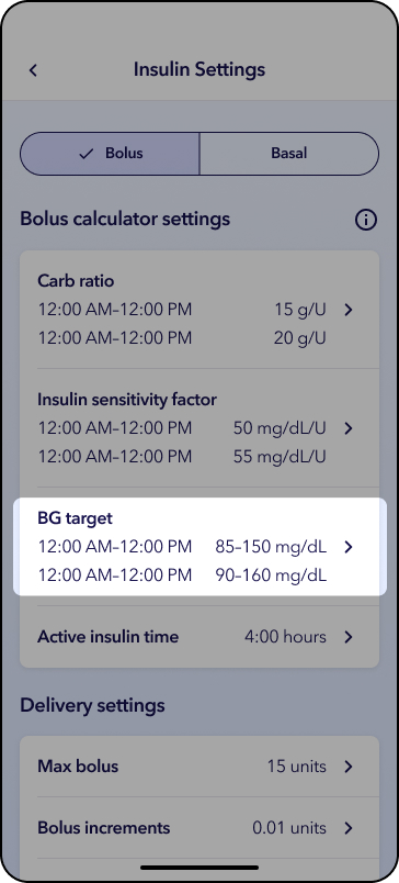MiniMed app screen