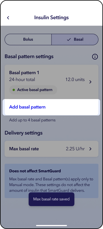 MiniMed app screens