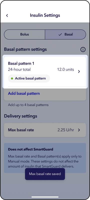 MiniMed app screens