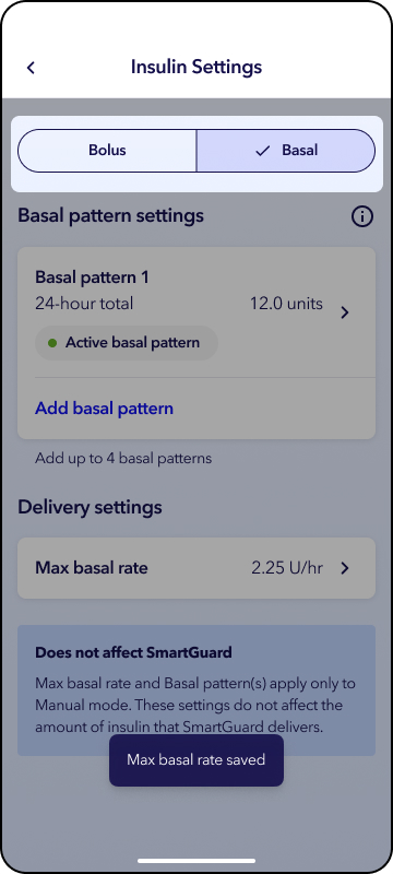 MiniMed app screens