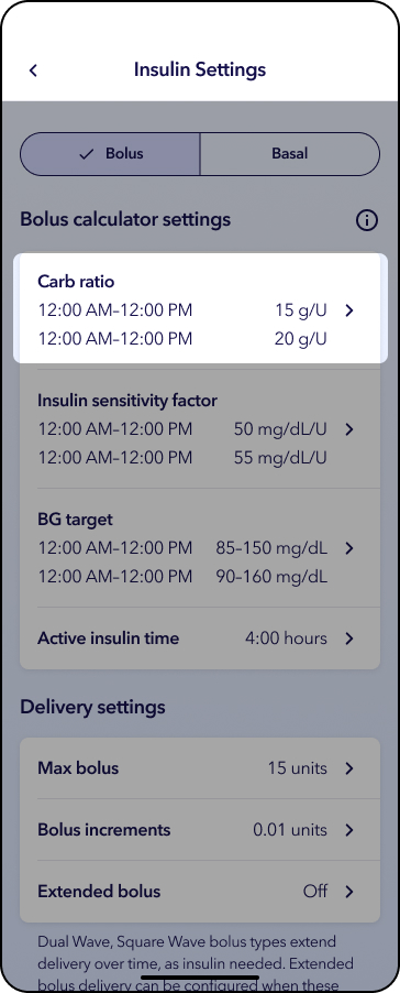 MiniMed app screen