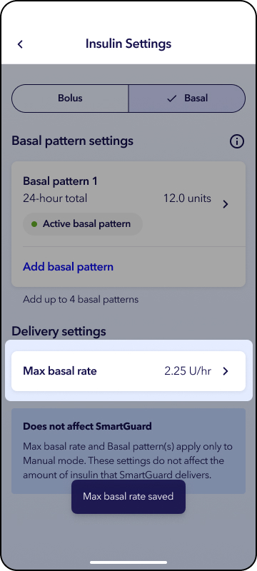 MiniMed app screens