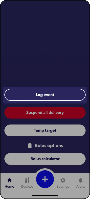 MiniMed app screens
