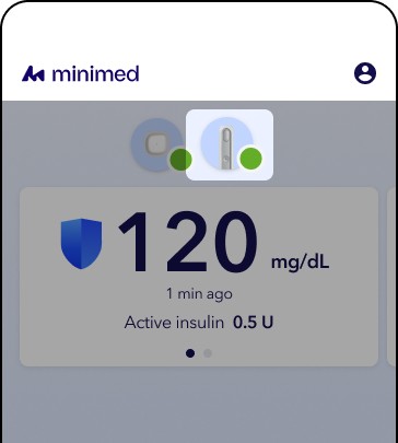 MiniMed app pump status highlighted - cropped