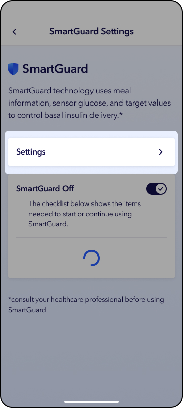MiniMed app screens