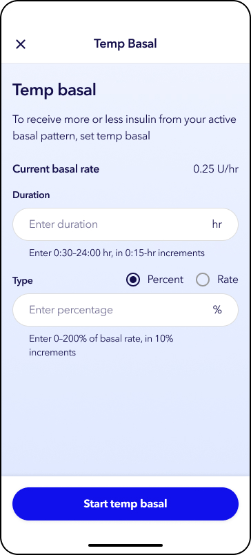 MiniMed app screen