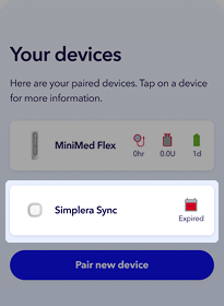 Your devices Simplera Sync highlighted