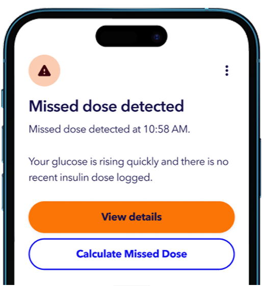 Missed dose alert on phone screen