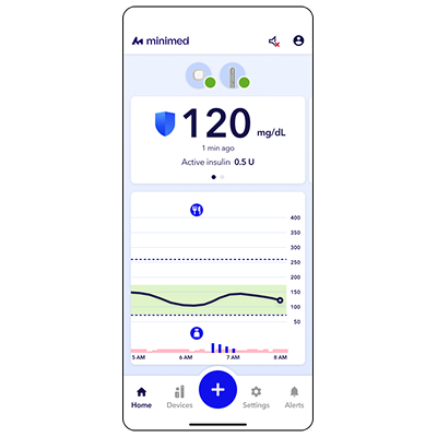 MiniMed app on phone screen