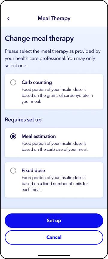 MiniMed Go app screen
