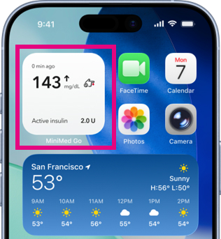 MiniMed Go app screen