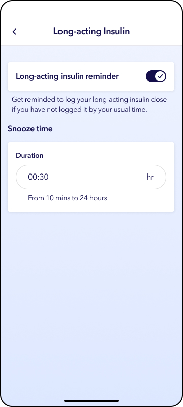 MiniMed Go app screen