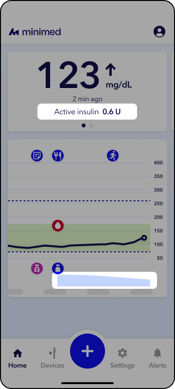 MiniMed Go app screen