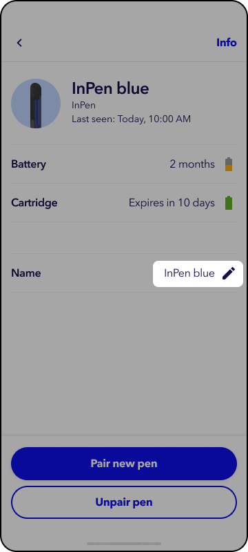 MiniMed Go app screen