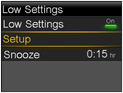 pump-630g-low-settings-screen-setup-selected-0-15-snooze