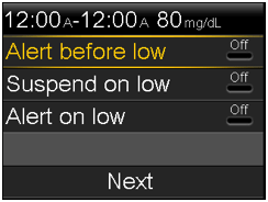pump-630g-low-setup-data-entry-screen-alert-before-low-selected